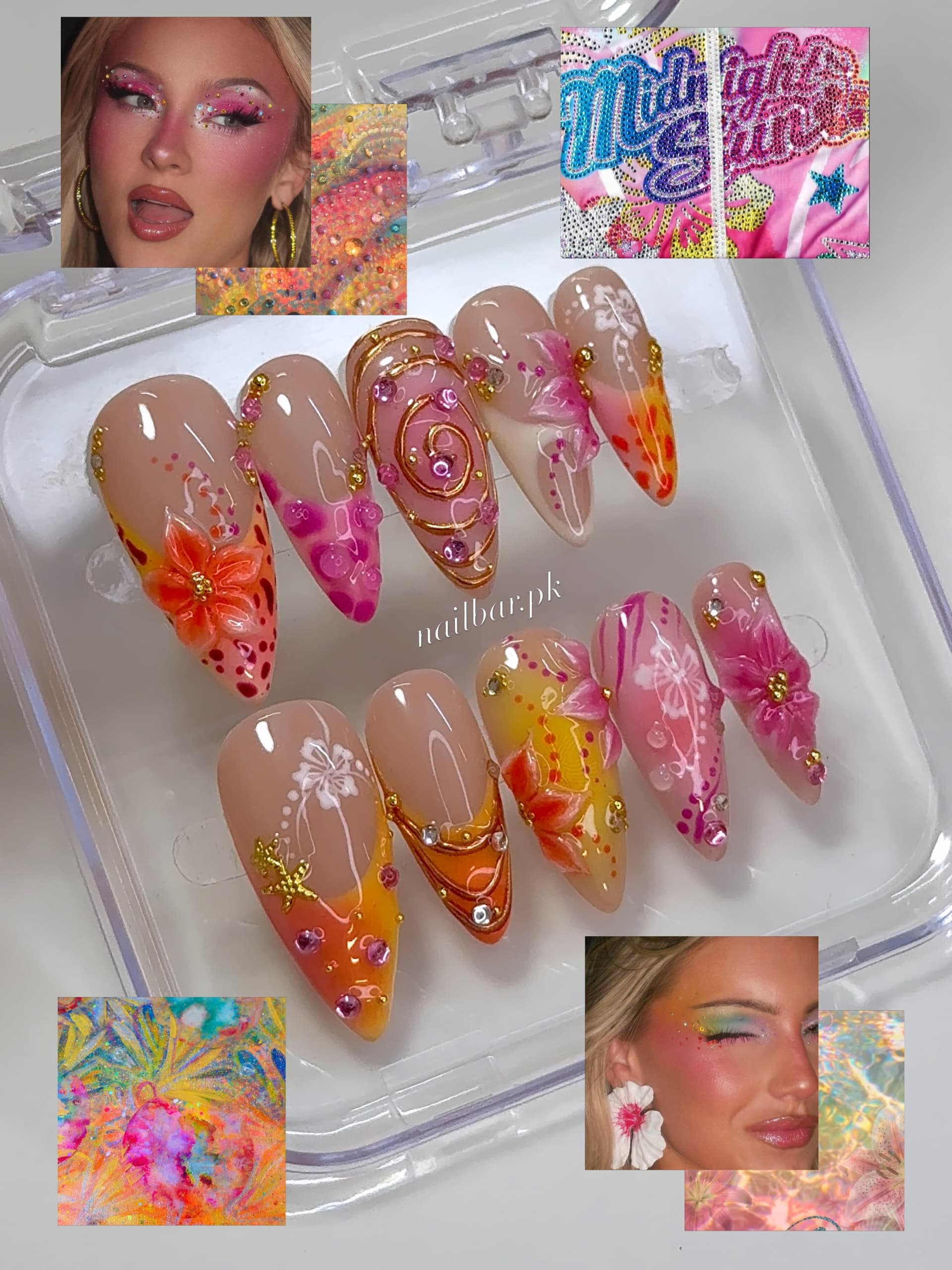 A hand-painted press-on set by Nailbar