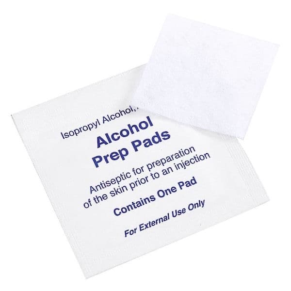 Alcohol prep pad included in the Nailbar prep kit
