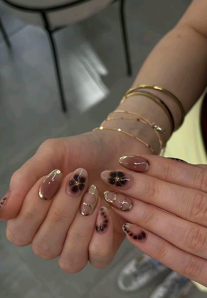 Close detail of a hand-painted set, showing the finish